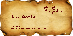Haas Zsófia névjegykártya